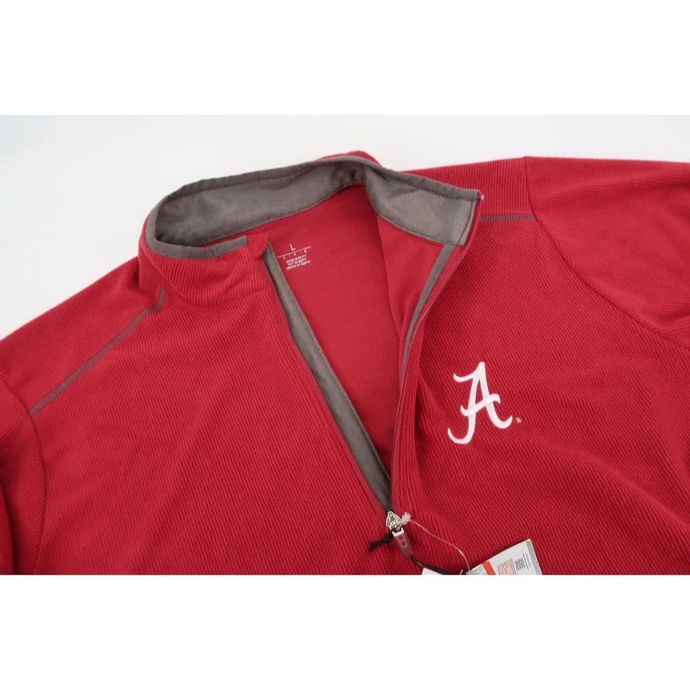 Alabama Crimson Tide Antigua Pullover Mens Large Red Glacier 1/4 Zip Jacket New